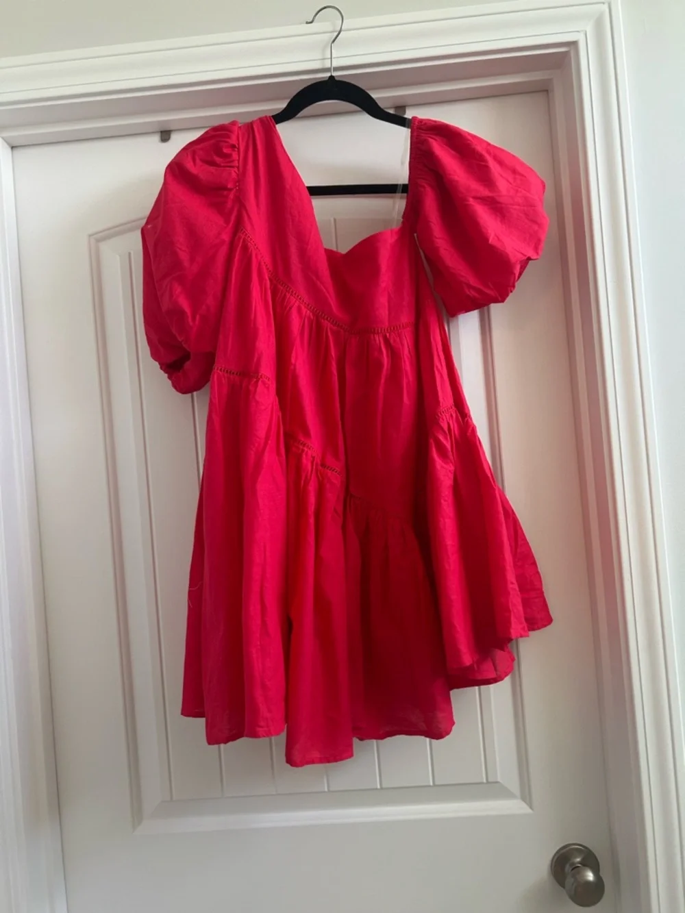 Showpo. Harleen Mini Dress One-Shoulder Red Mini Dress Puff Sleeve NWT - Picture 5 of 5
